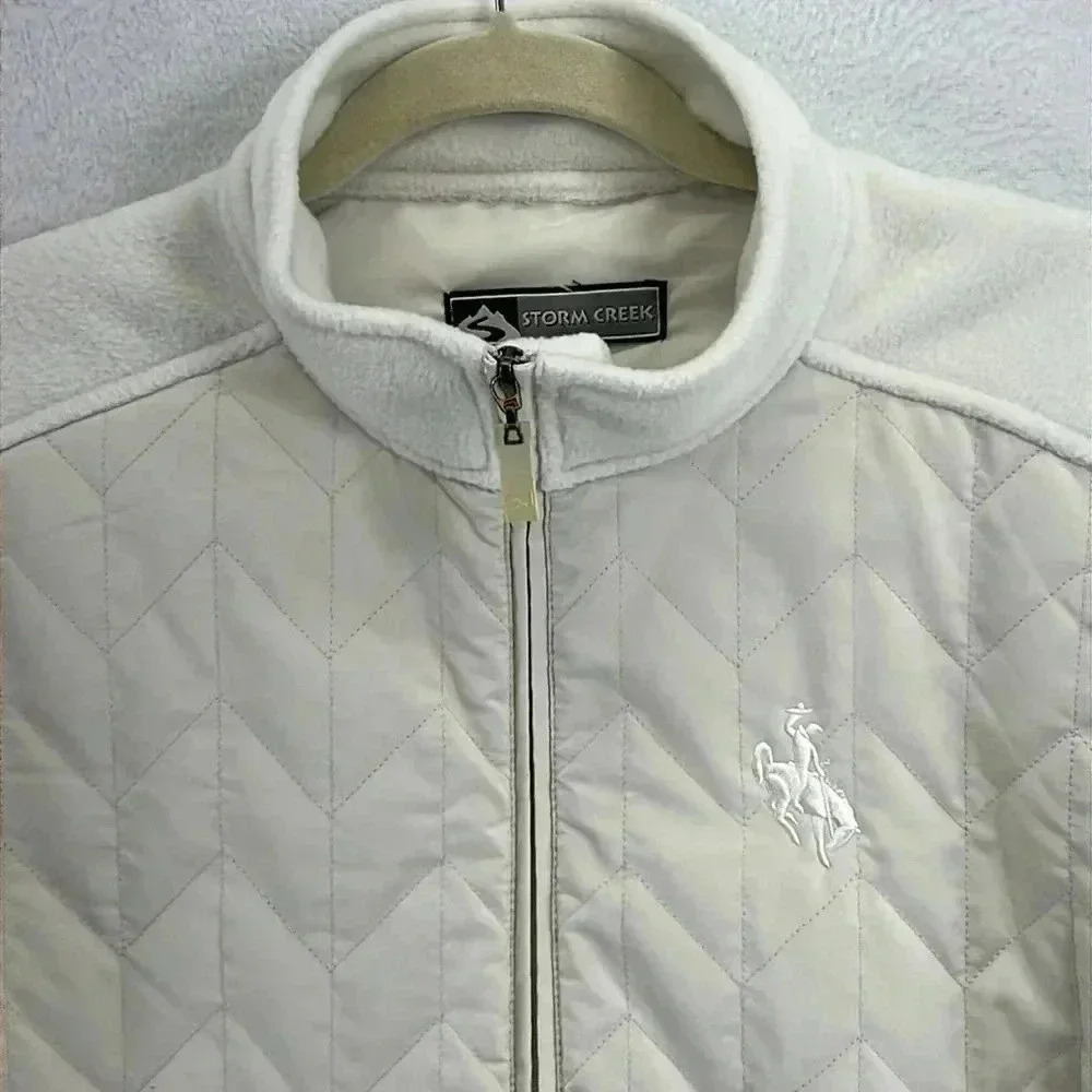 Storm Creek Women's Fleece Jacket Size Large Cream Full Front Zip - Picture 2 of 11